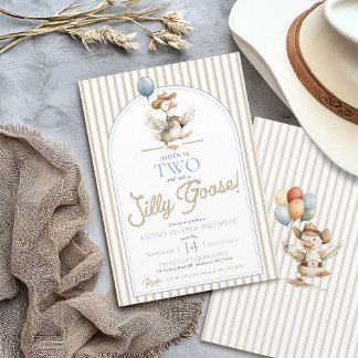 ZWEI Albern Gänse Cowboy Western Junge 2. Geburtst Einladung