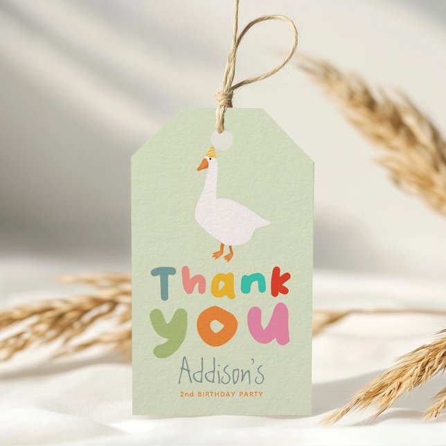 Zwei Alberne Bauernhof Gänse 2. Geburtstag Gefalle Geschenkanhänger (Von Creator hochgeladen)