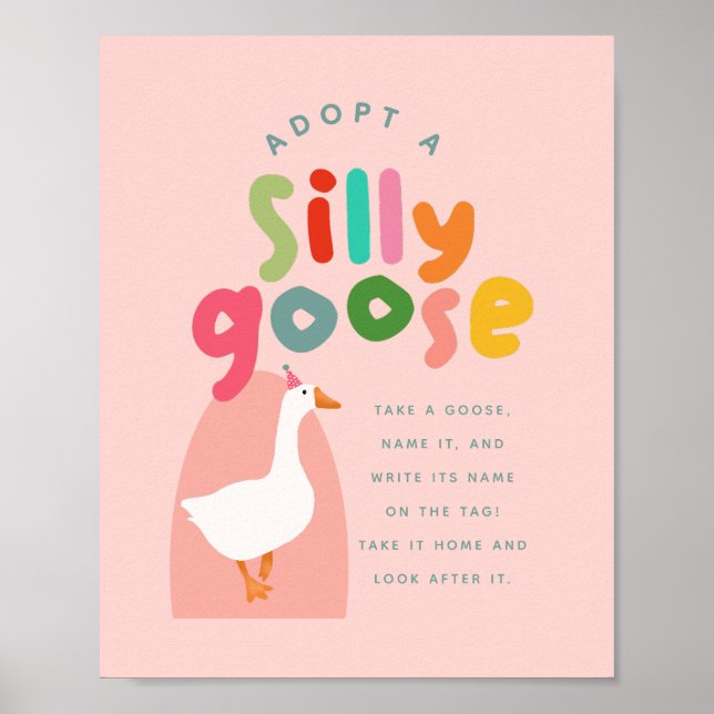 Zwei alberne Gans-Geburtstags-Adoptionsstation Poster (Vorne)