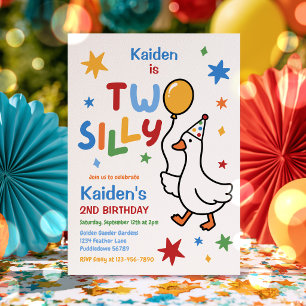Zwei alberne Gans Junge Bunter 2. Geburtstag Einladung