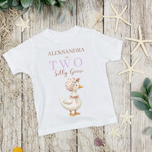 Zwei alberne Gans süßes Mädchen 2. Geburtstags-Out Baby T-shirt
