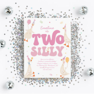 Zwei Alberne Gänse 2. Geburtstag Einladung Girl Pi