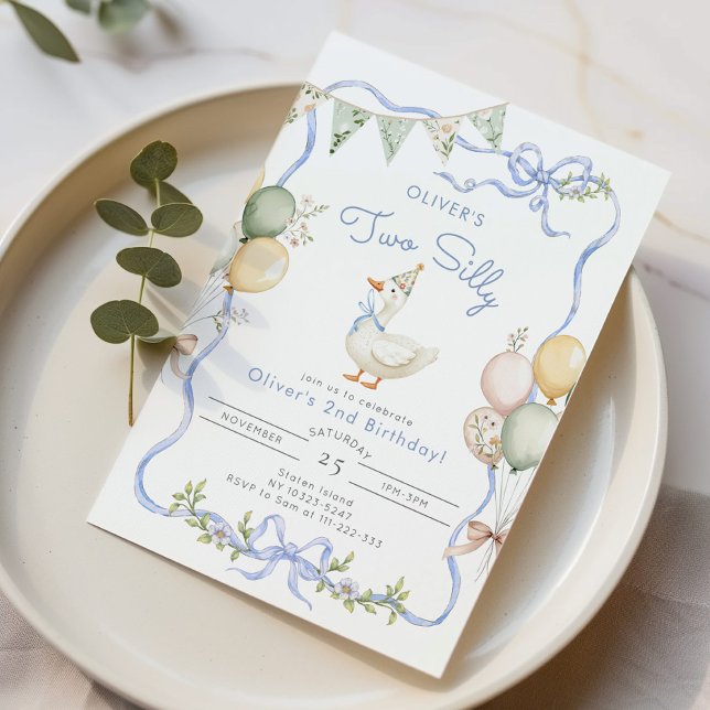 Zwei Alberne Gänse Junge 2. Geburtstag Einladung (Von Creator hochgeladen)