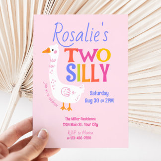 Zwei Alberne Gänse Sommerkids 2. Geburtstag Einladung