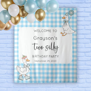 Zwei Alberne Gänseblauer 2. Geburtstag Begrüßung H Wandteppich