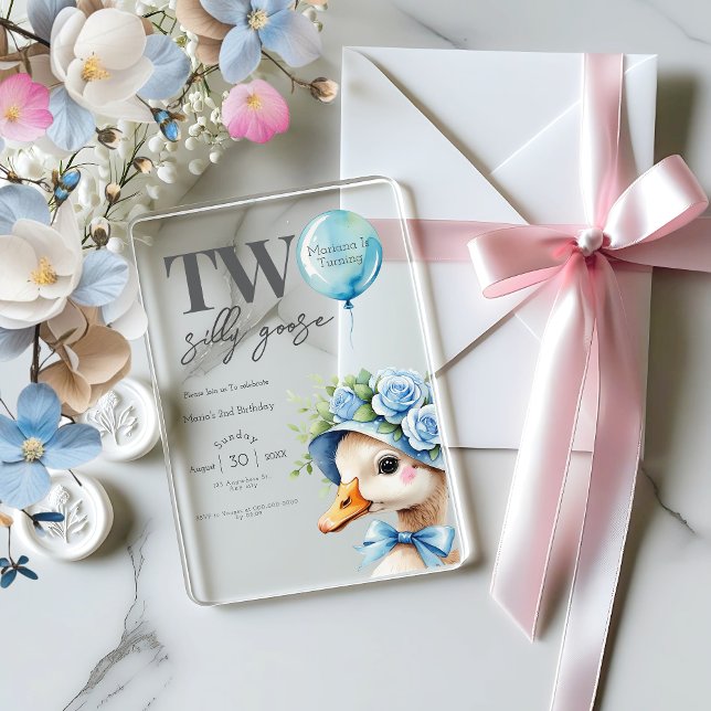 Zwei Alberne Gänsejunge zum 2. Geburtstag Einladun Acryleinladungen (Von Creator hochgeladen)