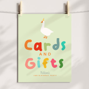 Zwei alberne Gänsekarten und Geschenke Geburtstags Poster