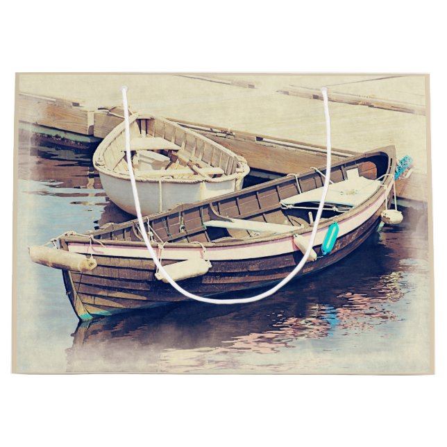 Zwei alte Rowboats-hölzerne Boote Große Geschenktüte (Vorderseite)