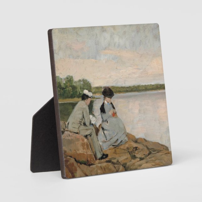 Zwei am Strand, Arvid Liljelund Fotoplatte (Vorderseite)