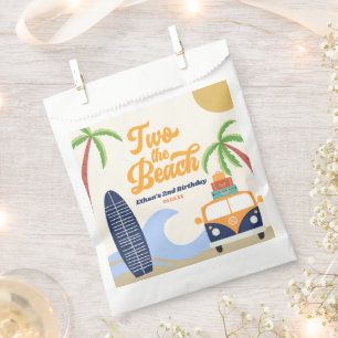 Zwei am Strand Surfen Blau 2. Geburtstagsfeier Geschenktütchen