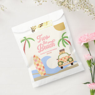 Zwei am Strand Surfen Rosa 2. Geburtstagsfeier Geschenktütchen