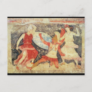 Zwei Amazonen im Kampf mit einem Griechen Postkarte