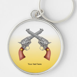 Zwei amerikanische Old West Pistolen gekreuzt Schlüsselanhänger