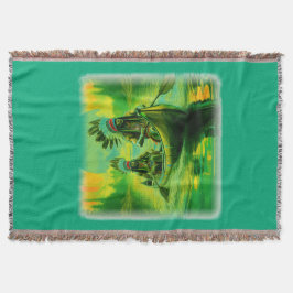 Zwei Amerikanische Ureinwohner rudern auf dem See Decke