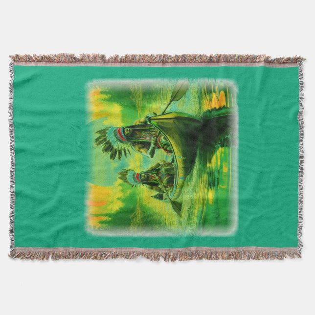 Zwei Amerikanische Ureinwohner rudern auf dem See Decke (Vorderseite)