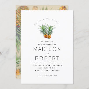 Zwei Ananas hawaiianisches Thema Hochzeit Einladun Einladung