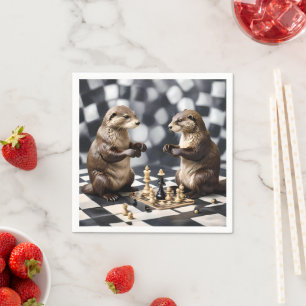 Zwei andere spielen Schach, Serviette