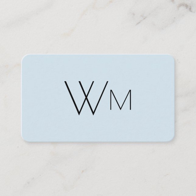Zwei Anfangsbuchstaben Monogramm (Blau) Visitenkarte (Vorderseite)