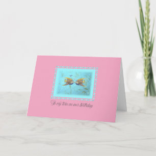 ZWEI Angelfish "To my twine" Geburtstagskarte Karte