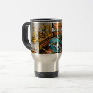 Zwei Angelrollen im Vintage-Stil - personalisieren Reisebecher