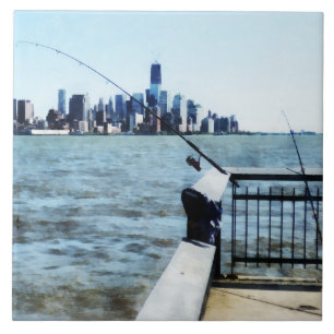 Zwei Angelruten Fliese