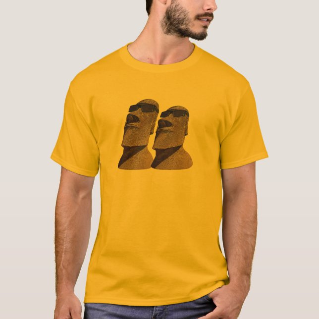 Zwei angesagtes Moai - helles Kleid T-Shirt (Vorderseite)