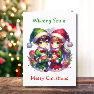 Zwei Anime Elves   Niedliche Weihnachten