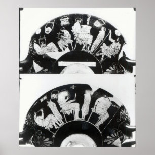 Zwei Ansichten einer Dachboden Rotzahl Schale Poster