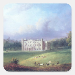 Zwei Ansichten von Apley Priory Quadratischer Aufkleber