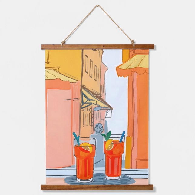Zwei Aperole bitte! Wandteppich Mit Holzrahmen (Vorderseite)