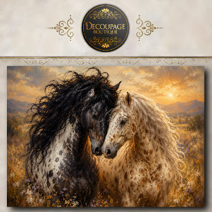 Zwei Appaloosa-Pferde Wandkunst Pferdeliebhaber De Seidenpapier
