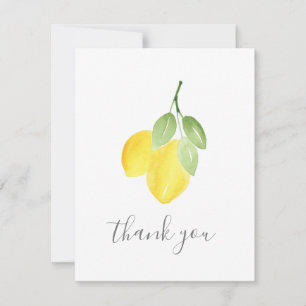 Zwei Aquarellfarben Lemons Danke Karte
