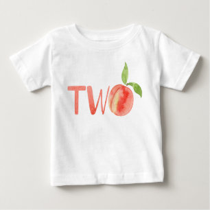 Zwei Aquarellfarben Pfirsich 2. Geburtstagskarte  Baby T-shirt