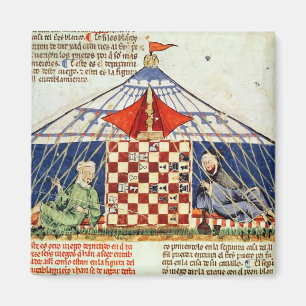 Zwei Araber, die Schach in einem Zelt spielen Magnet