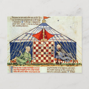 Zwei Araber spielen Schach in einem Zelt Postkarte