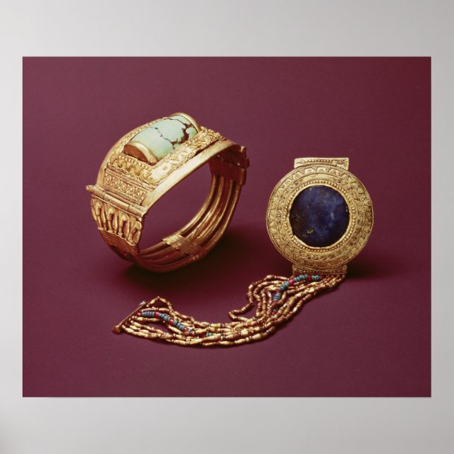 Zwei Armbänder aus dem Grab von Tutankhamun Poster (Vorne)