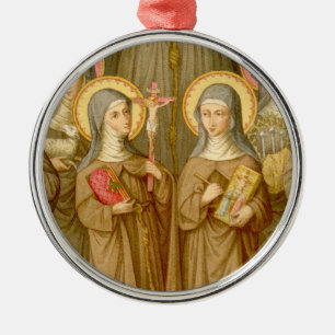 Zwei arme Klarissenheilige (SAU 027) Silbernes Ornament