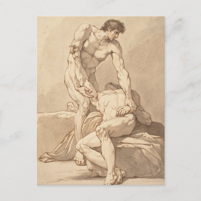 Zwei Athleten Postkarte (Vorderseite)