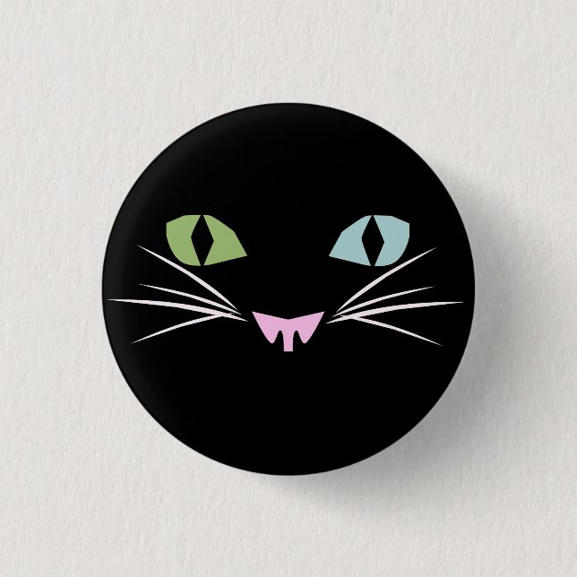 Zwei Augen-Katze Button (Vorderseite)