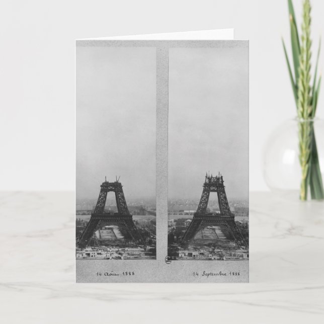 Zwei Ausblicke auf den Eiffelbau Karte (Vorderseite)