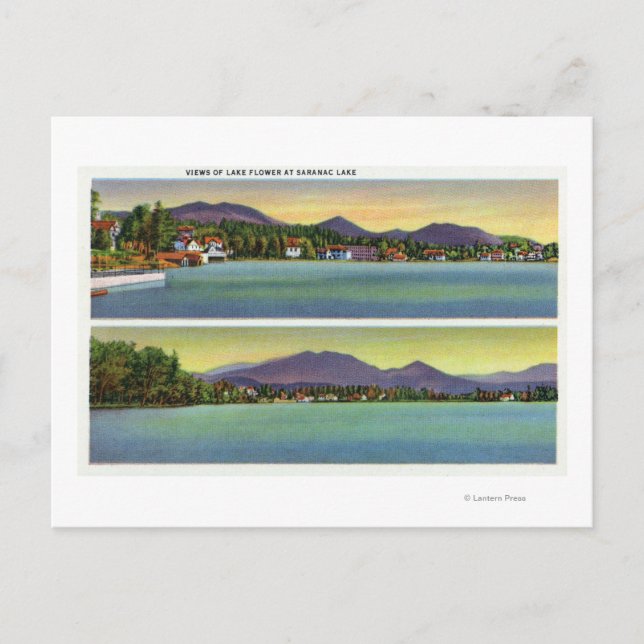 Zwei Ausblicke auf die Blume des Sees Postkarte (Vorderseite)