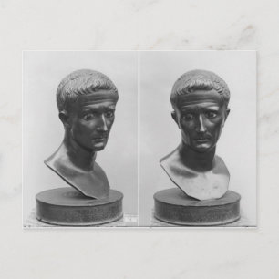 Zwei Ausblicke auf die Büste von Kaiser Augustus Postkarte