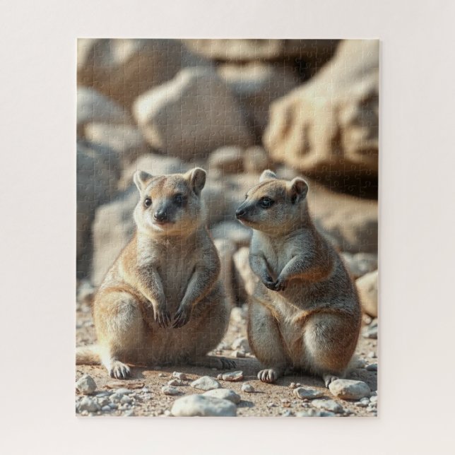 Zwei Aussie Rottnest IsLand Quokkas, Puzzle (Vertikal)
