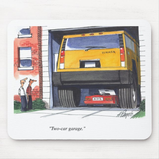 Zwei Auto-Garage Mousepad (Vorne)