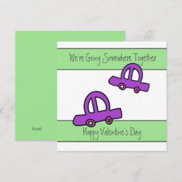 Zwei Autos mit Valentinstag Karte