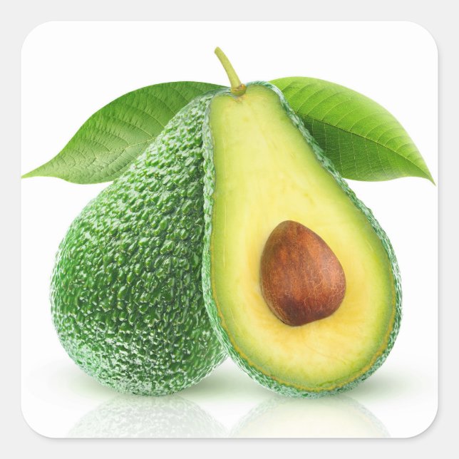 Zwei Avocados Quadratischer Aufkleber (Vorderseite)