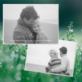 Zwei B/W-Foto - Wir sind einfach Save the Date Feiertagskarte