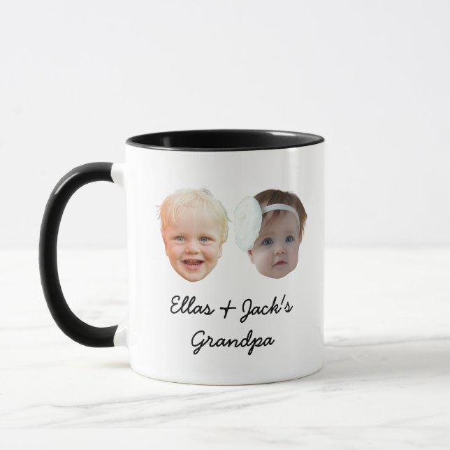 Zwei Baby-Gesicht Personalisiert Foto Geschenk Gra Tasse (Links)