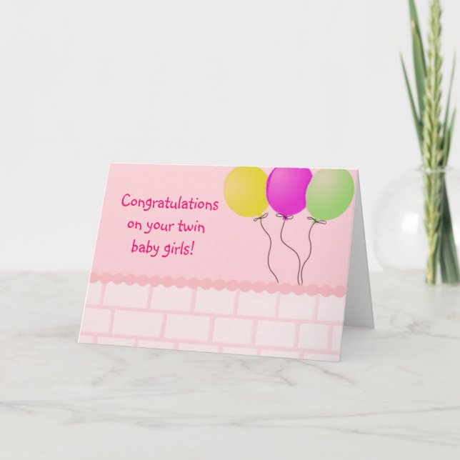Zwei Baby Girls Card Karte (Vorderseite)