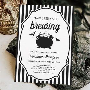 Zwei Babys brauen Zehn Halloween-Kinderdusche Einladung